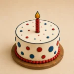 Illustrated Candle Birthday Cake – 3D Designs