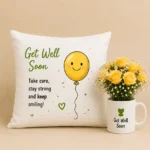 Get Well Soon Cushion & Mug Yellow Arrangement - Image 2