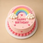 Pastel Rainbow Birthday Cake for Kids – Pink or Blue - Image 2