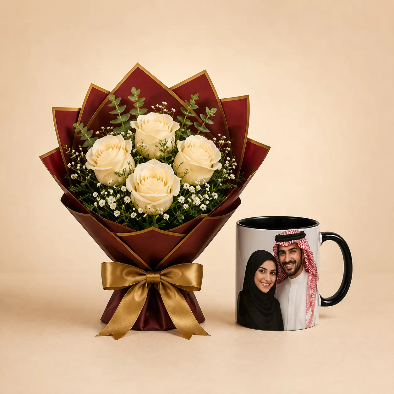Photo Mug with Rose Bouquet. Photo Mug with Rose Bouquet - Image 1