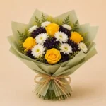Yellow Rose & White Daisy Bouquet - Image 2