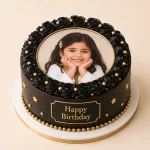 Black & Gold Photo Cake - Image 2