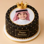 Black & Gold Photo Cake - Image 3
