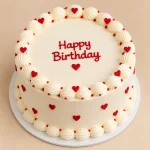 Classic Heart Cake with Piped Message - Image 2