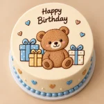 Cute Teddy Bear Kids Birthday Cake - Image 2