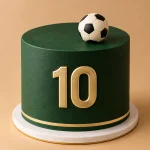 Football tactics birthday cake in three green football-inspired designs with pitch and tactics-board details