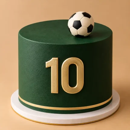 Football tactics birthday cake in three green football-inspired designs with pitch and tactics-board details