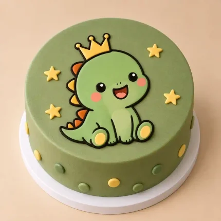 Green Dinosaur Kids Birthday Cake