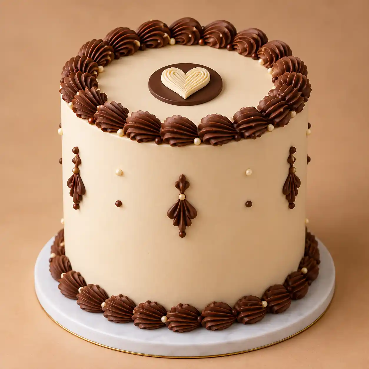 Heart Chocolate Cake – Ivory or Chocolate Heart Chocolate Cake – Ivory or Chocolate - Image 1