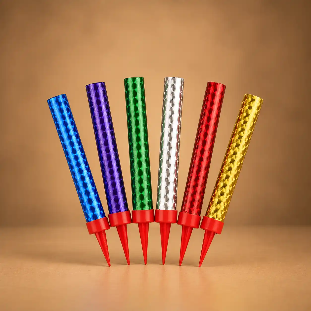 Multicolor Cake Fountain Candles Multicolor cake fountain candle with metallic finish for a birthday celebration cake