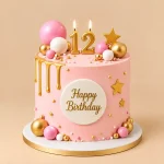 Number Birthday Cake with Candles - Image 2
