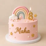 Personalised Name Cake with Age Candle - Image 2