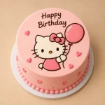 Pink Kitty Kids Birthday Cake - Image 3