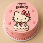 Pink Kitty Kids Birthday Cake - Image 2