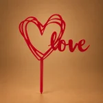 Red Love Heart Cake Topper