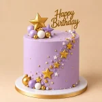 Star Birthday Cake with Gold Topper - Image 2