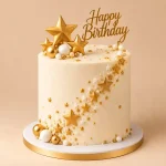 Star Birthday Cake with Gold Topper - Image 5