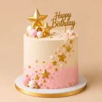 Star Birthday Cake with Gold Topper - Image 4