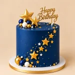 Star Birthday Cake with Gold Topper - Image 3