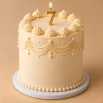 Vintage Pearl Birthday Cake with Number Candle - Image 2