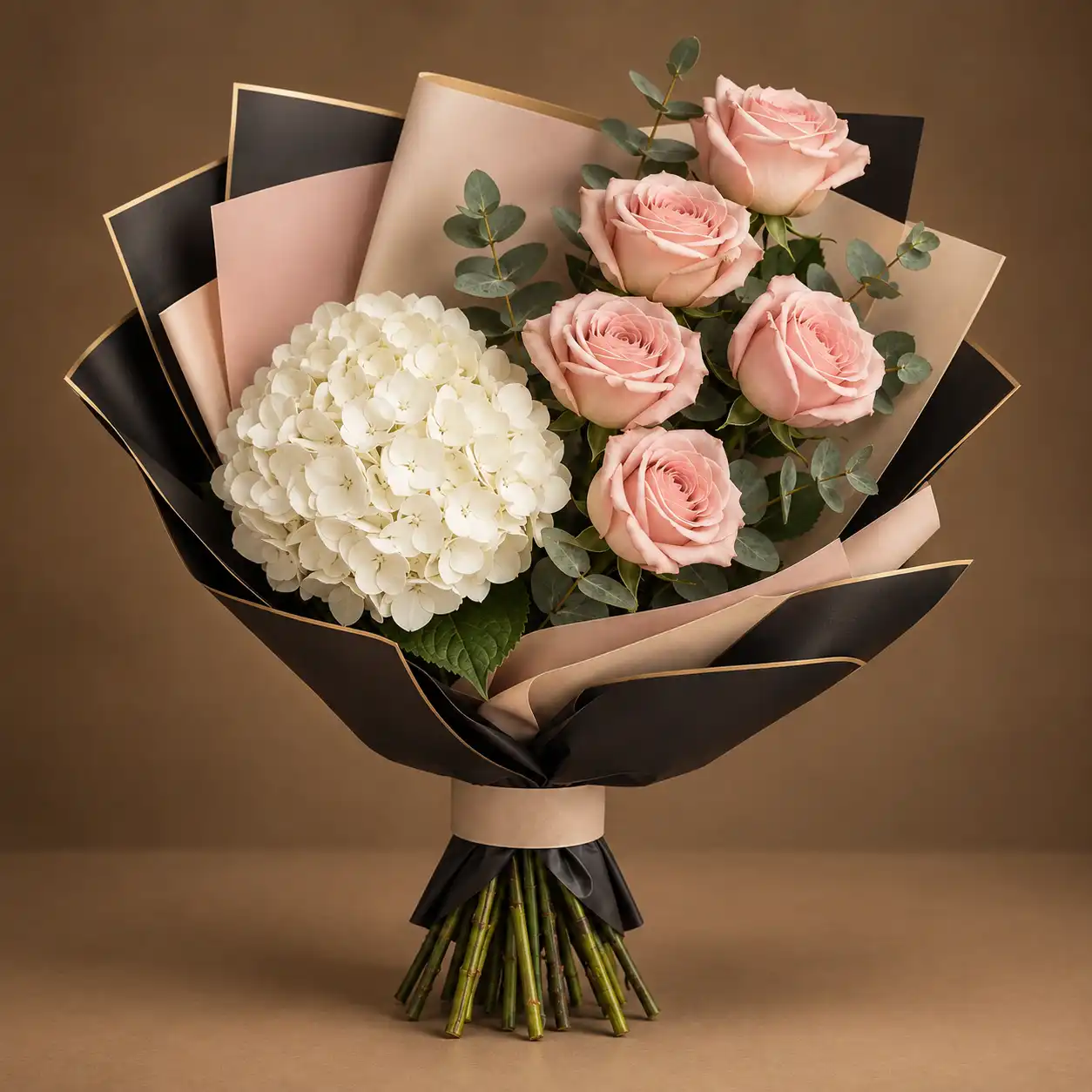 White Hydrangea & Blush Rose Bouquet White Hydrangea & Blush Rose Bouquet - Image 1
